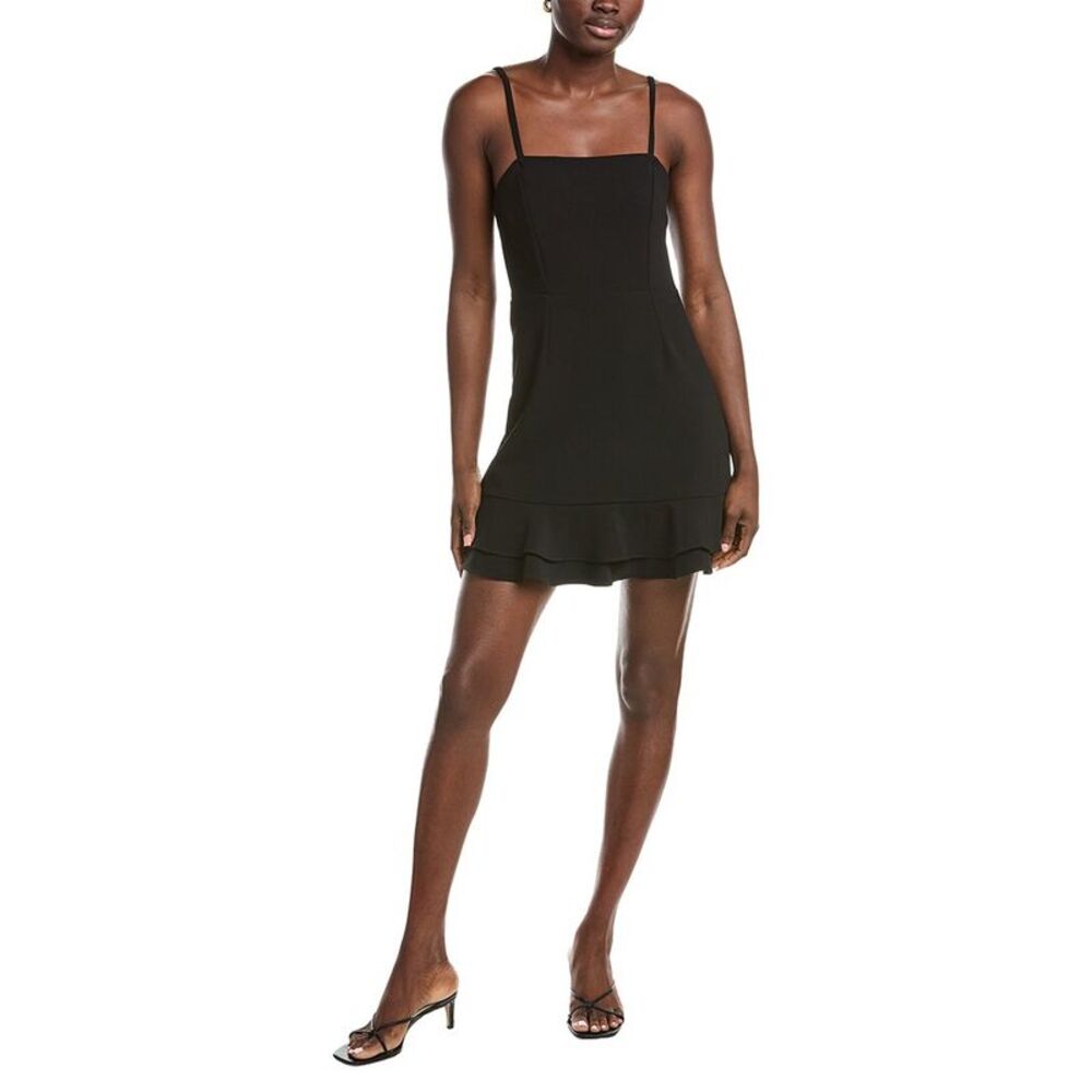 French Connection Womens Whisper Double Frill Dress, Black
